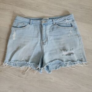 Rewind Blue Jean Shorts Light Wash Distressed